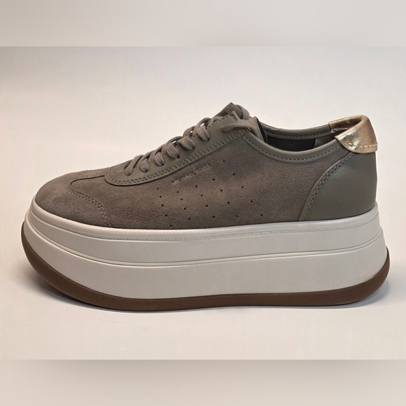 New Michael Kors Hayes Leather Platform Sneaker Women's Size 9 - Picture 2 of 12